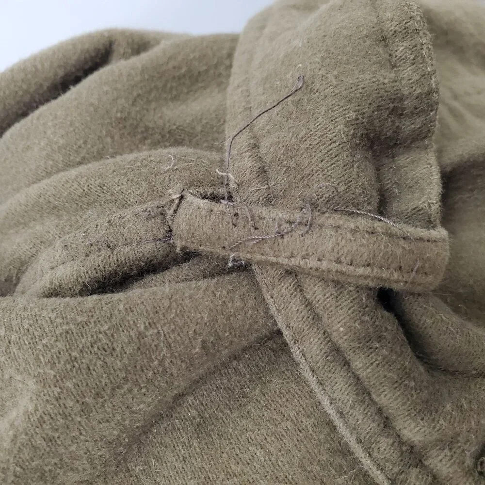 Giorgio Armani Men's Vintage Olive Wool Belted Military Trench Coat Size 42‎ - Picture 13 of 15